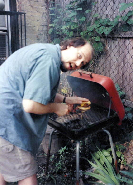 Alan grilling burgers