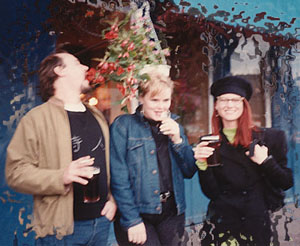 Al, Coco and Mary enjoy local brew and flora.