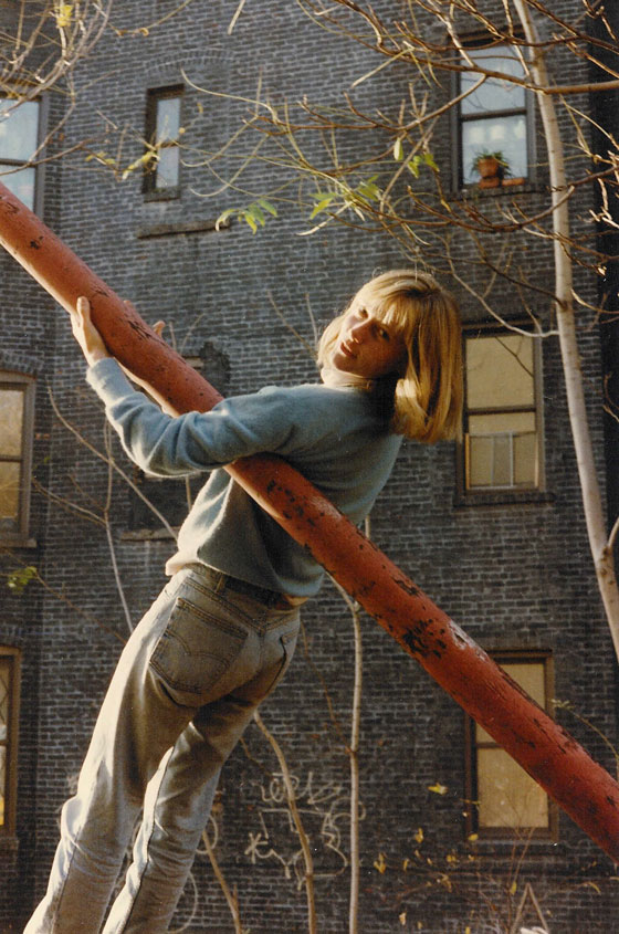 Sue at the E. 8th St apartment, Thanksgiving 1990